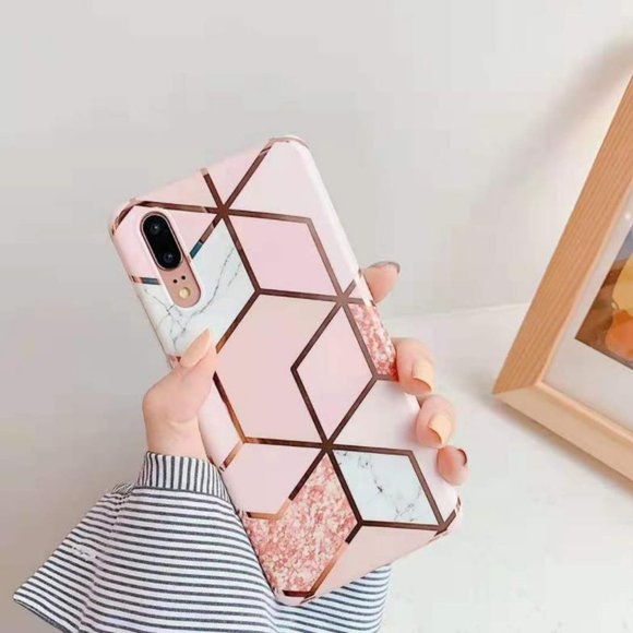 NEW iPhone 11/Pro/Max/XR Geometric Marble Case - Picture 3 of 4